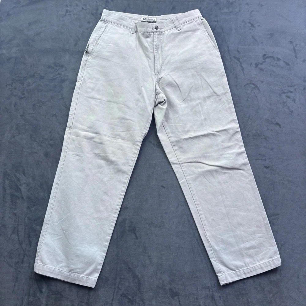 Columbia Sportswear Mens 32x28 Tan Canvas Utility Pants Khaki Workwear